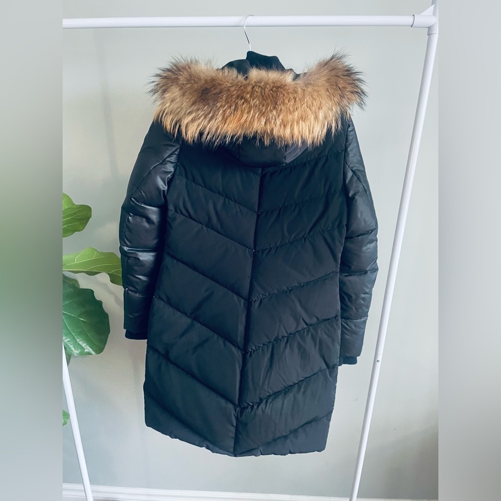 Rudsak Black Winter Puffer Jacket with Raccoon Fur Hood Black Size XS - Picture 3 of 9